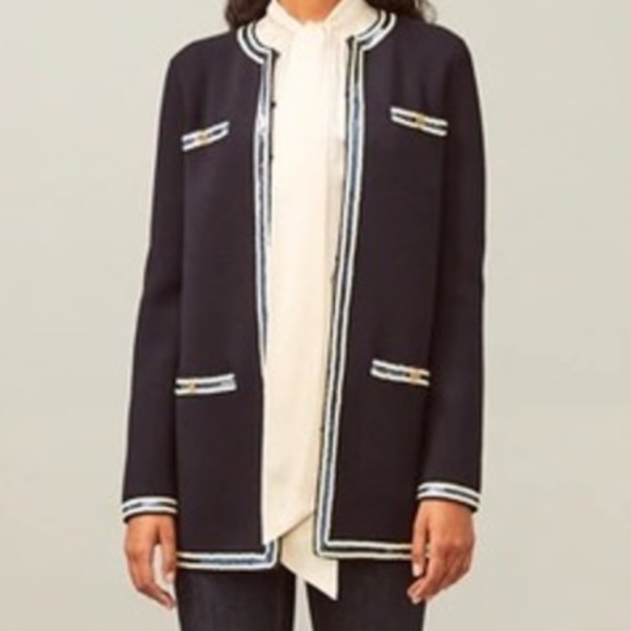 Tory Burch Sweaters - Tory Burch Sequin Trim Kendra Coat NWT S $698